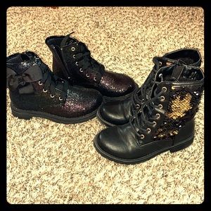 Girls youth size sparkly combat boots